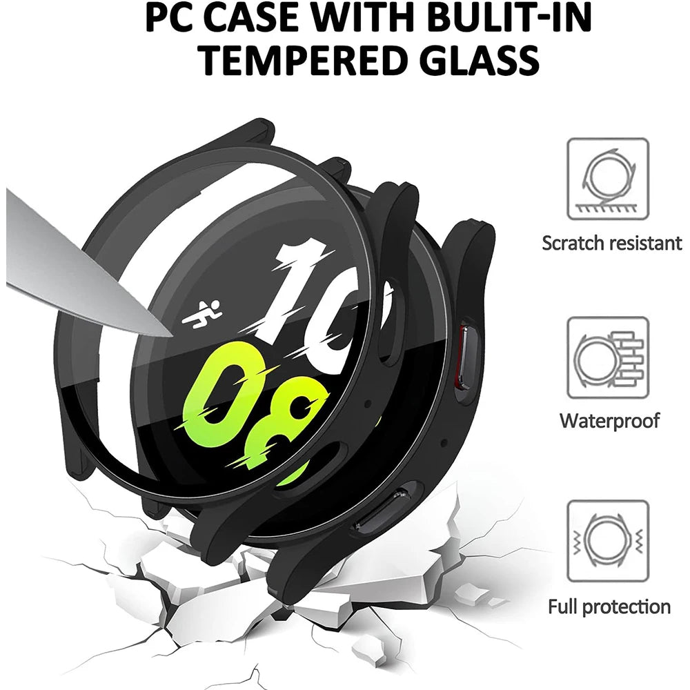 Full Coverage PC Protective Case With Tempered Glass for Samsung Galaxy Watch 6
