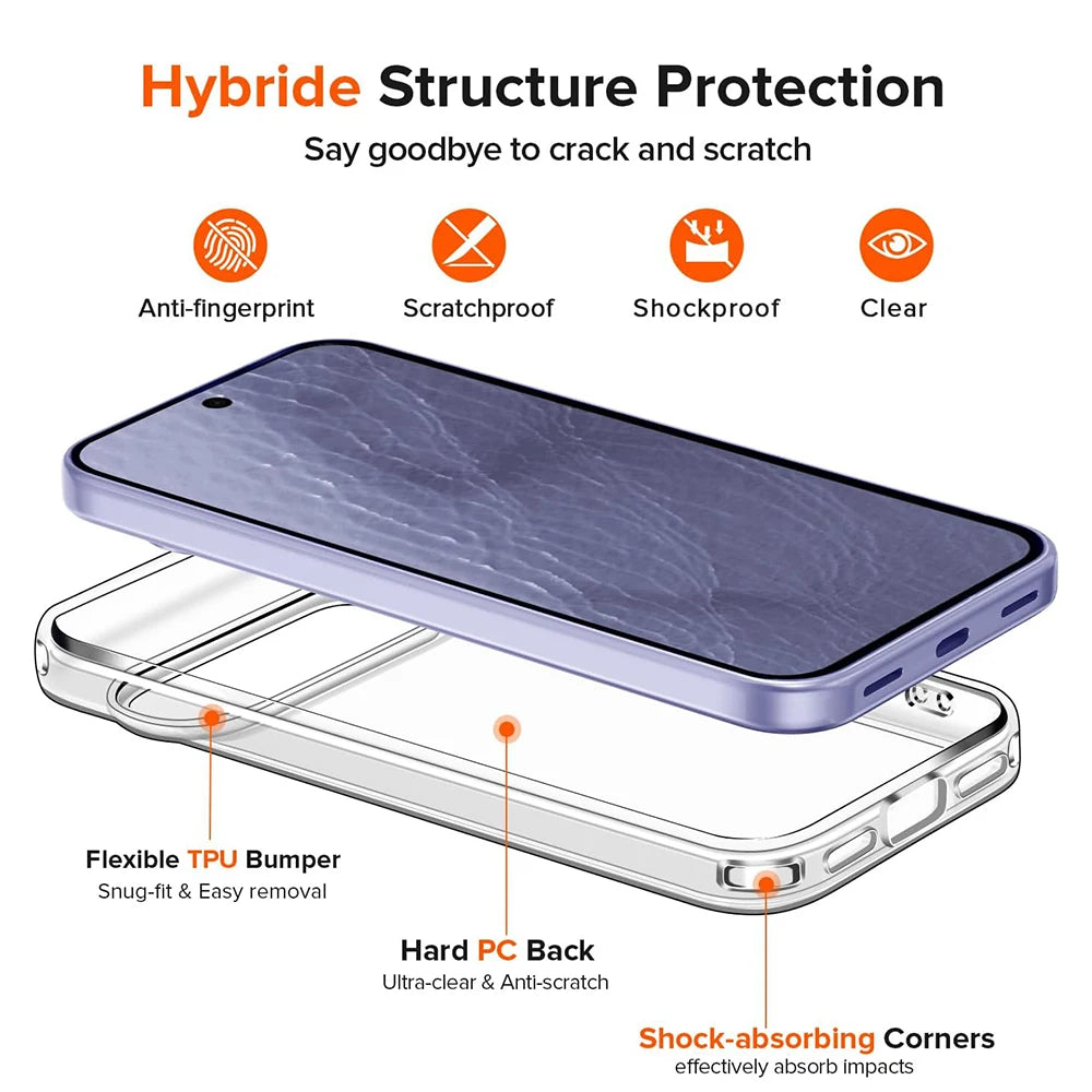 Shockproof Hybrid Clear Case for Google Pixel 10 Series