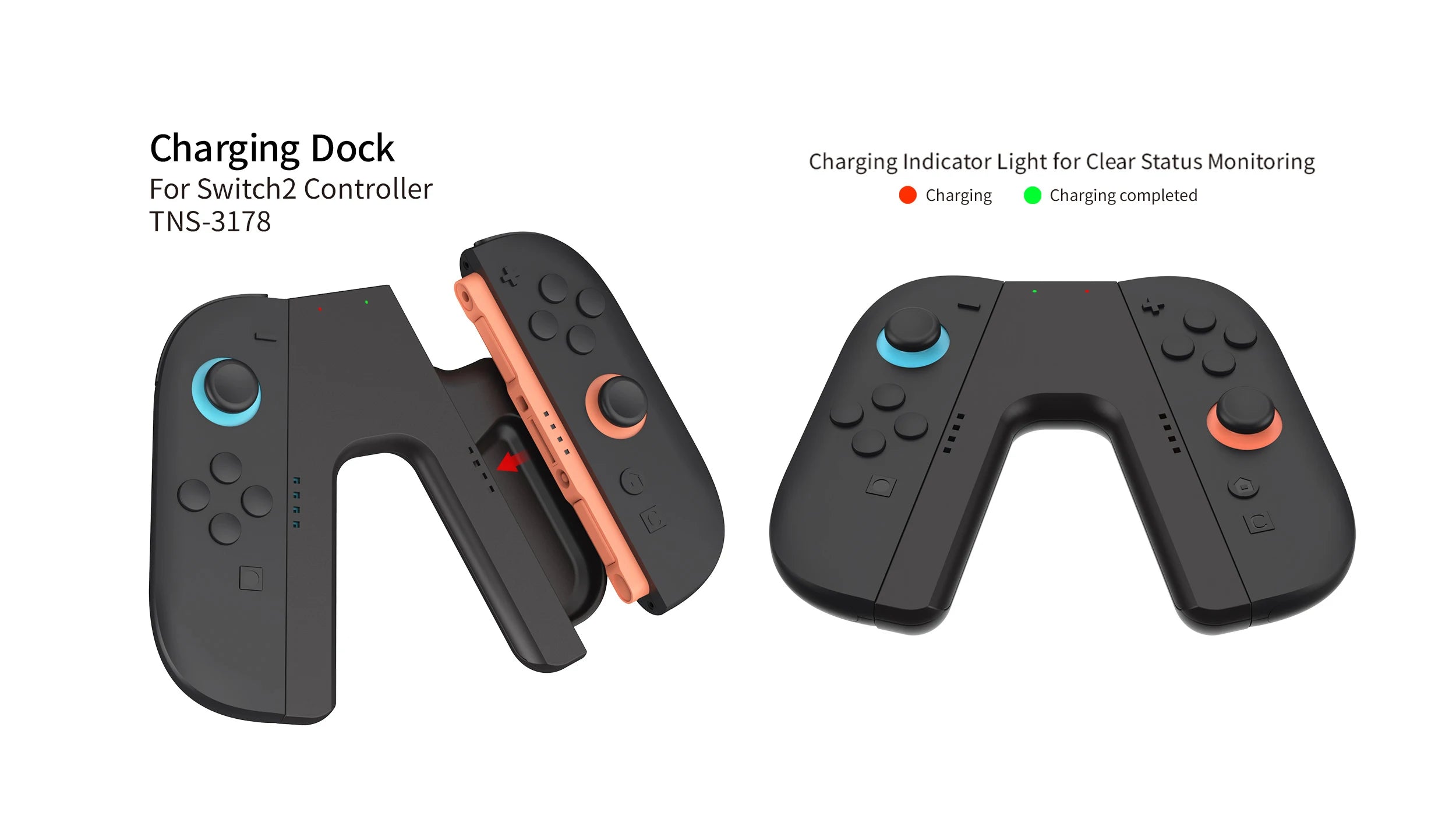 Portable Charger Grip for Nintendo Switch 2 Joy-Con Controllers