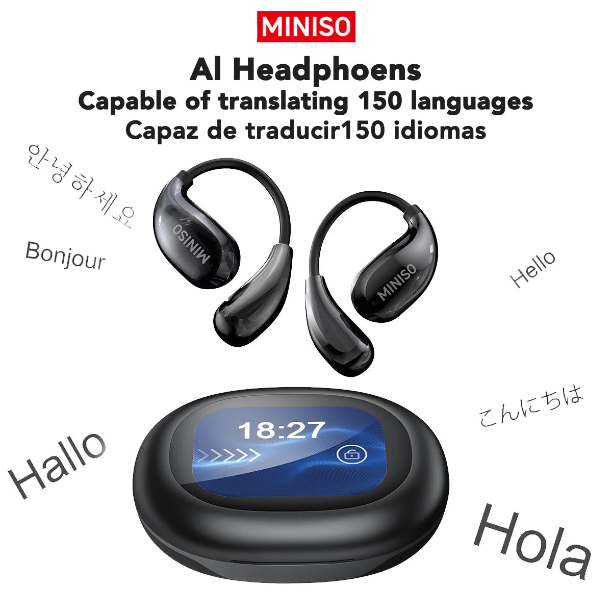 Miniso MS189 Smart AI Translation Earphones with LCD Color Display