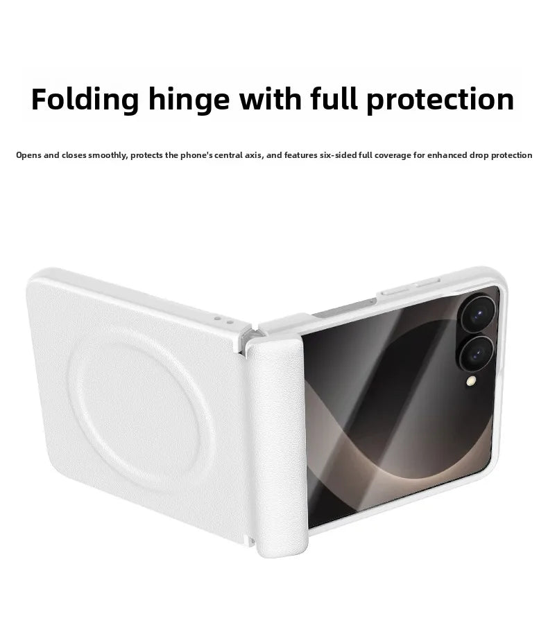 Luxury Magnetic Vegan Leather Case with Screen Protector for Samsung Galaxy Z Flip 8