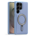 PU Leather & Silicone Magnetic Ring Stand Case for Samsung Galaxy S24 Series