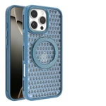 Luxury Heat-Resistant Mesh MagSafe Case with Ring Stand for iPhone 16 Series