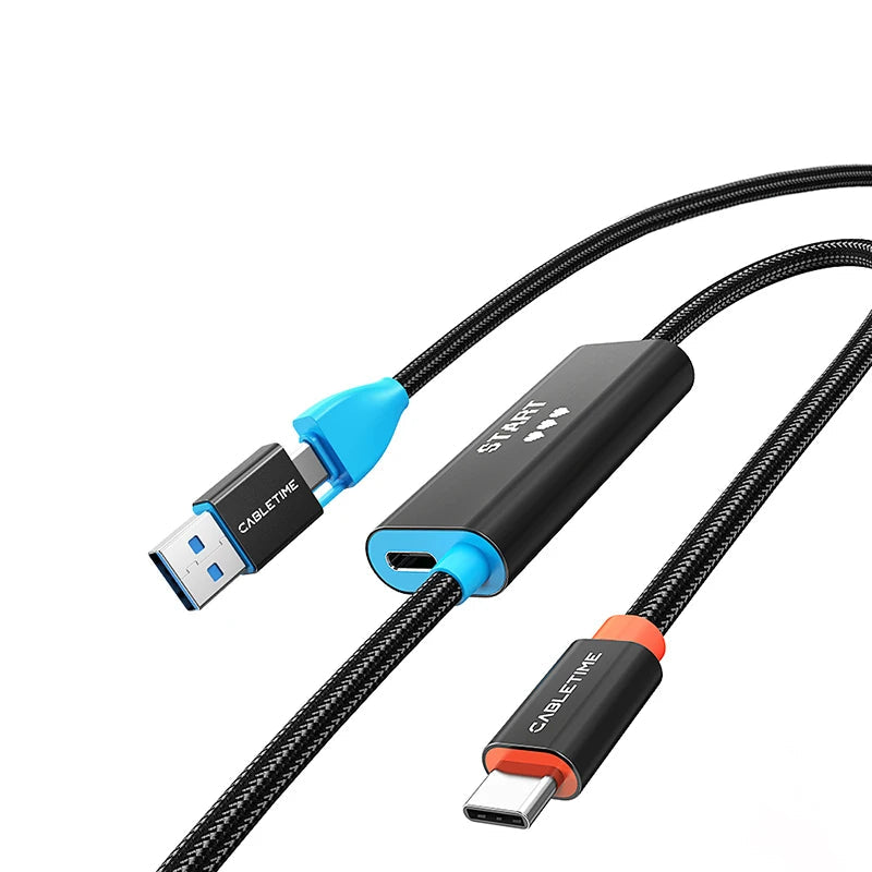 CABLETIME USB 3.0 Video Capture Cable with 100W PD Power Delivery