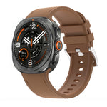 Hybrid Leather and Silicone Watch Band with Quick-Release Connectors for Samsung Galaxy Watch Ultra 2