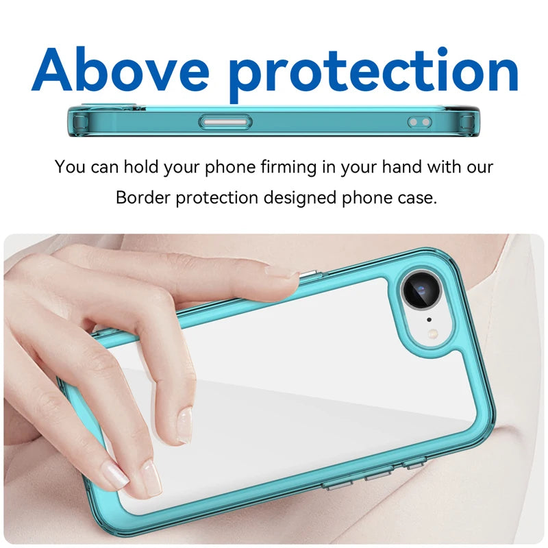 Clear Hard PC + Soft TPU Bumper Case for iPhone 16e