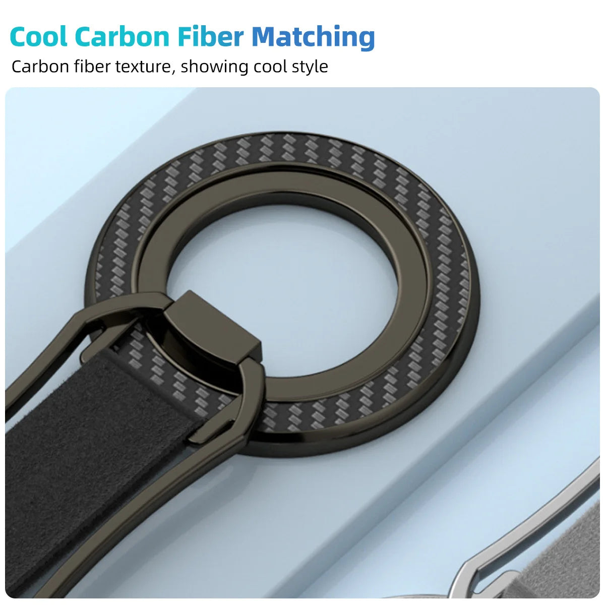 Carbon Fiber Pattern Magnetic Ring Phone Stand