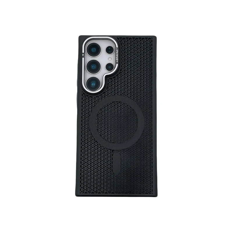 Honeycomb Grid Mesh Cooling Magnetic Phone Case with Lens Protector for Samsung Galaxy S25 Series