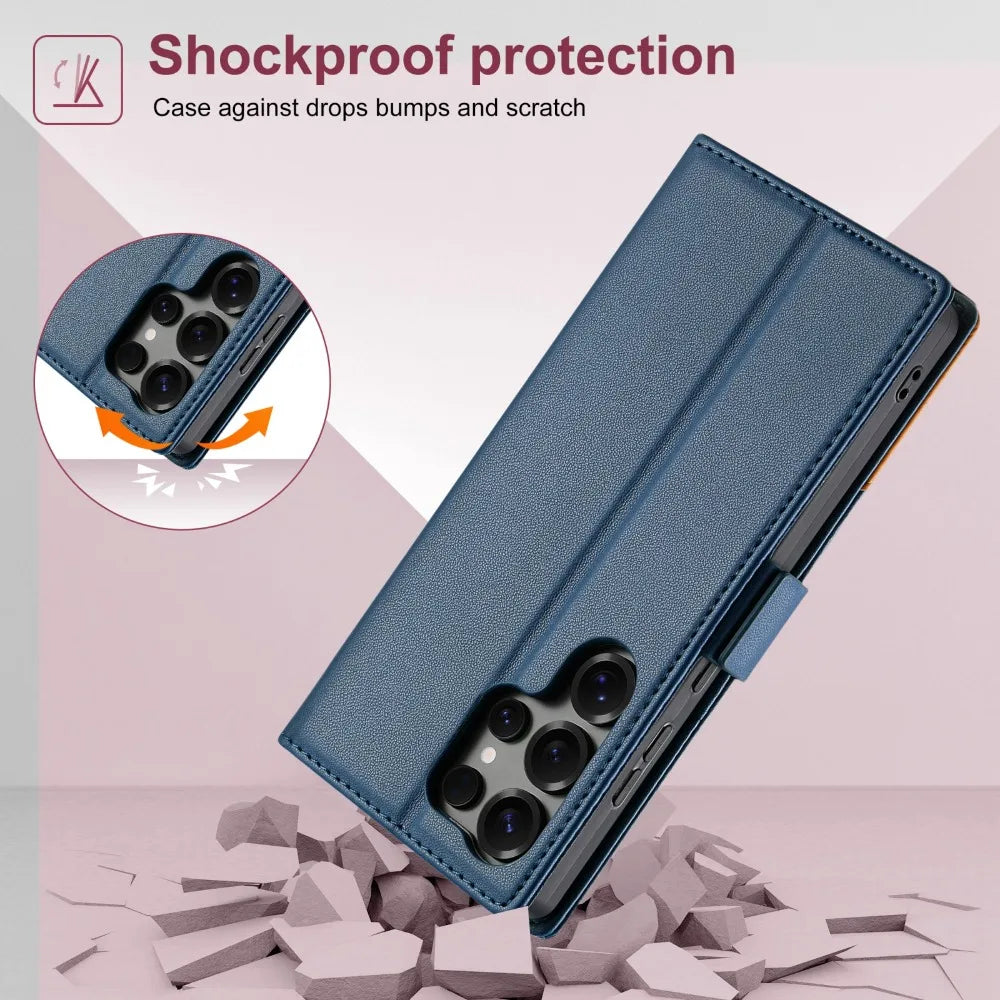 Luxury Leather Flip Wallet Case for Samsung Galaxy S26 Series