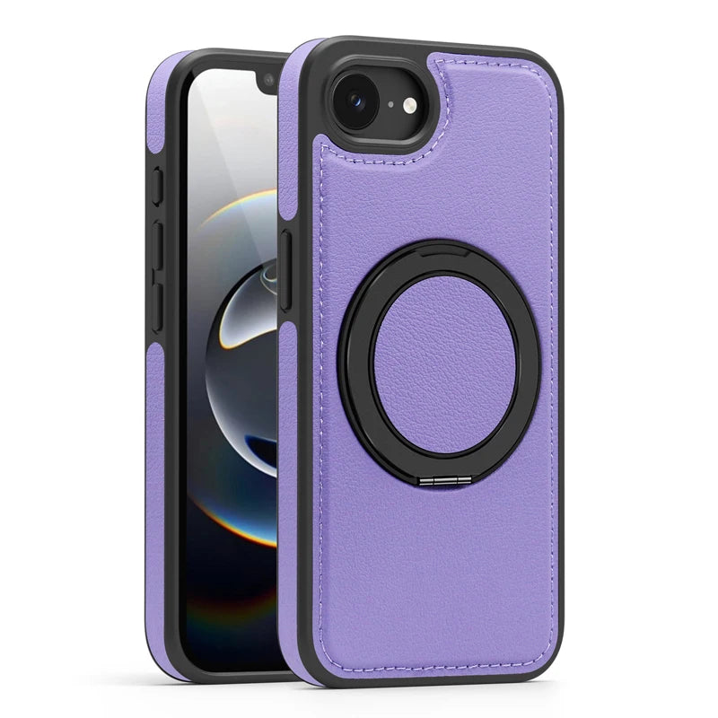 Shockproof Magnetic PC + TPU Case with 360° Rotating Ring Holder for iPhone 16e