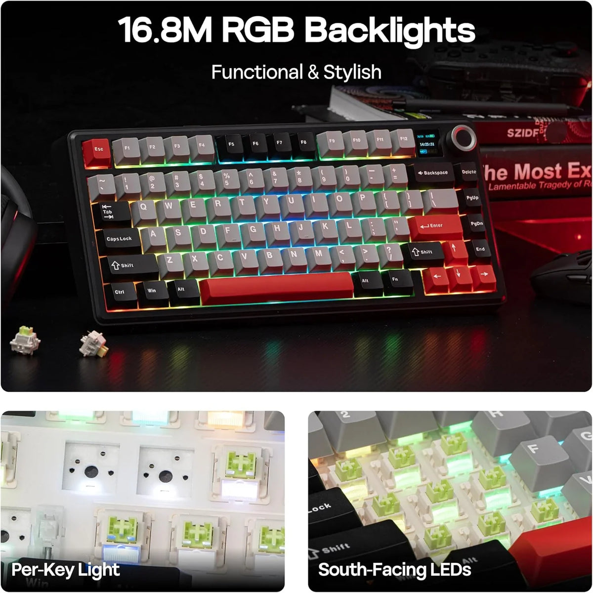 Aula F75 MAX 75% Wireless Mechanical Keyboard with LCD Screen