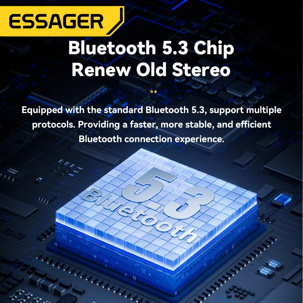 Essager Bluetooth 5.3 FM Car Transmitter with Dual Port Fast Charger