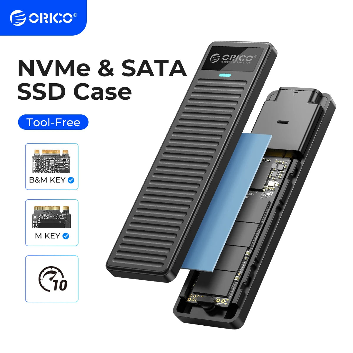 ORICO Tool-Free M.2 NVMe SSD External Enclosure