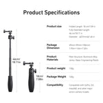 TELESIN Aluminum Alloy Mini Selfie Stick for Action Cameras