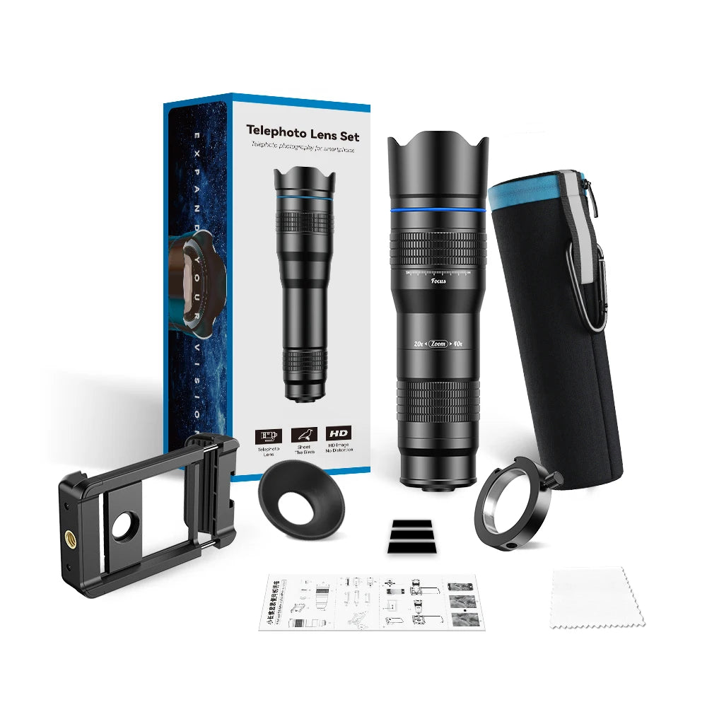 APEXEL Adjustable 20x–40x Zoom Phone Camera Lens