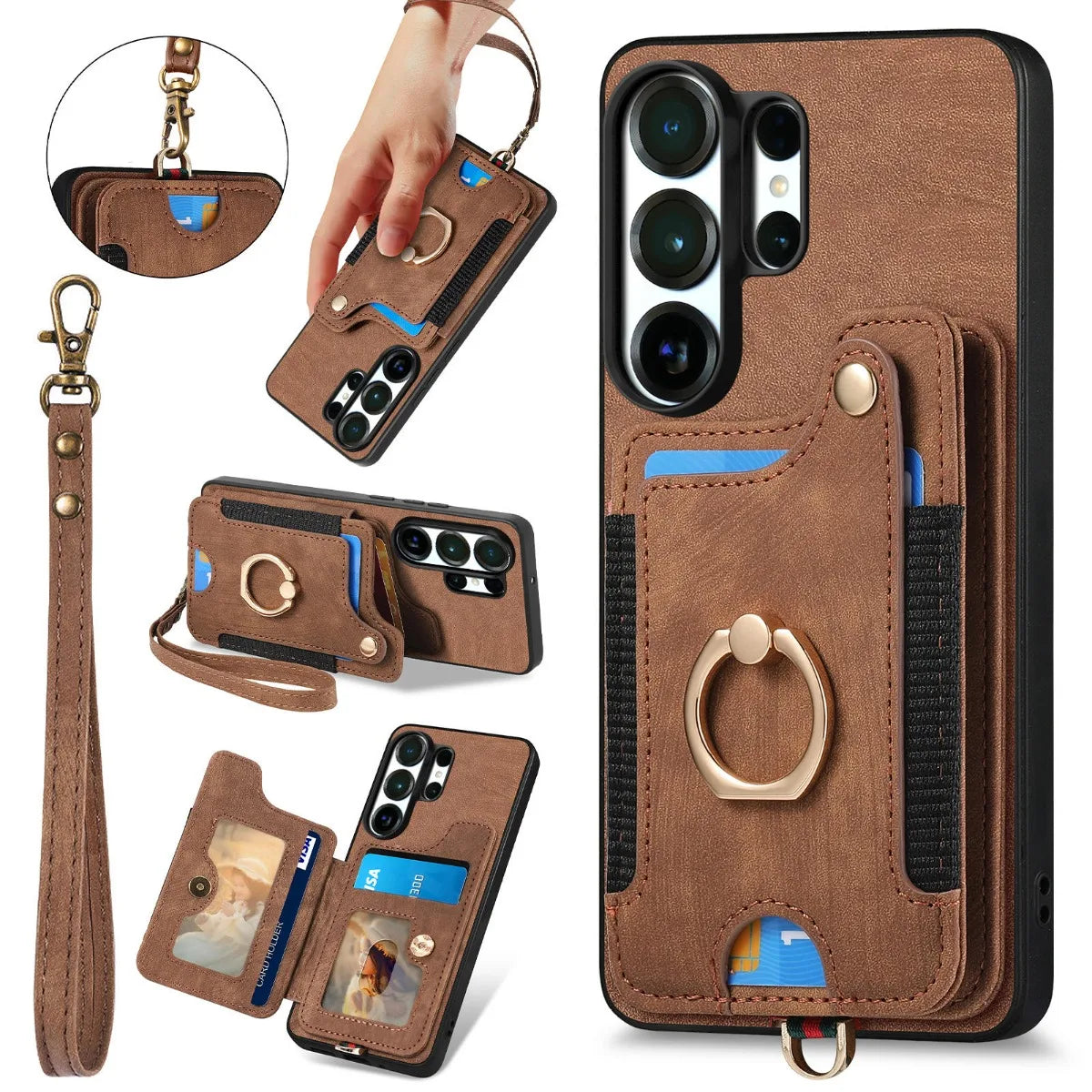 Samsung Galaxy S26 Series Leather Wallet Case with RFID Blocking