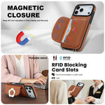 Crossbody Leather Wallet Case with Card Slots and Stand for iPhone 17 Series