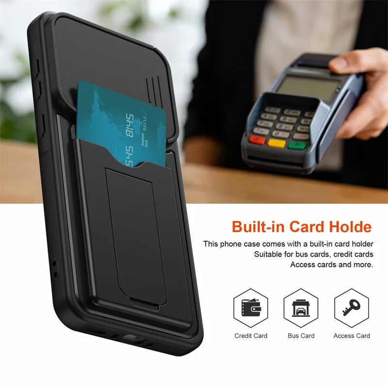 Camera Protection Kickstand Card Case for Samsung Galaxy A26