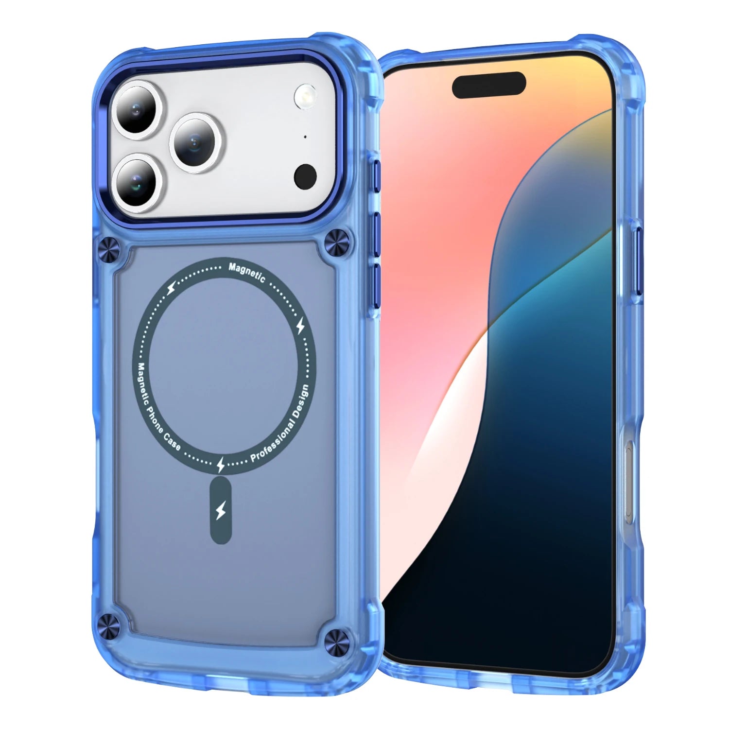 Armor Shockproof MagSafe Case with TPU Frame & Translucent Acrylic Back for iPhone 17 Series