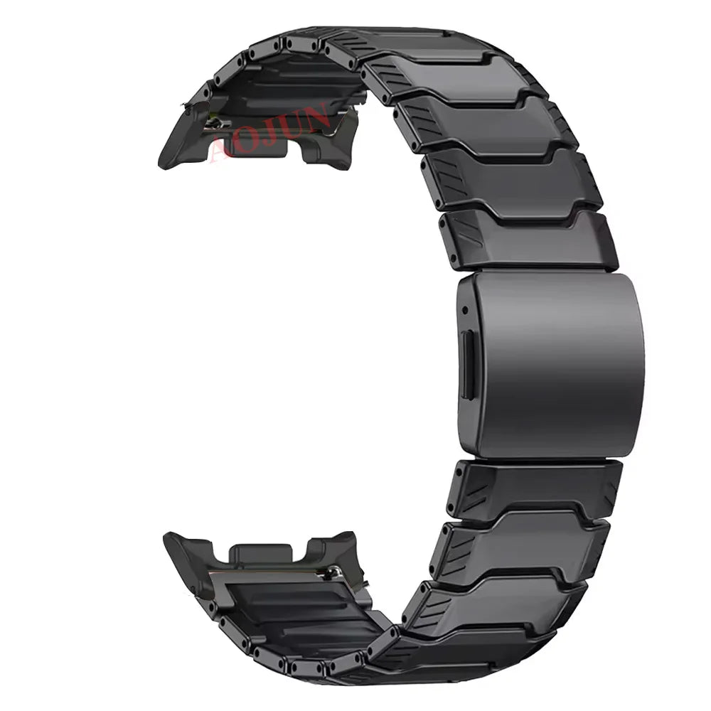 Titanium Link Bracelet Band with Magnetic Light-Up Buckle for Samsung Galaxy Watch Ultra 2