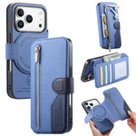 Shockproof Leather Flip Case with Detachable Zipper Wallet for iPhone 17 Series