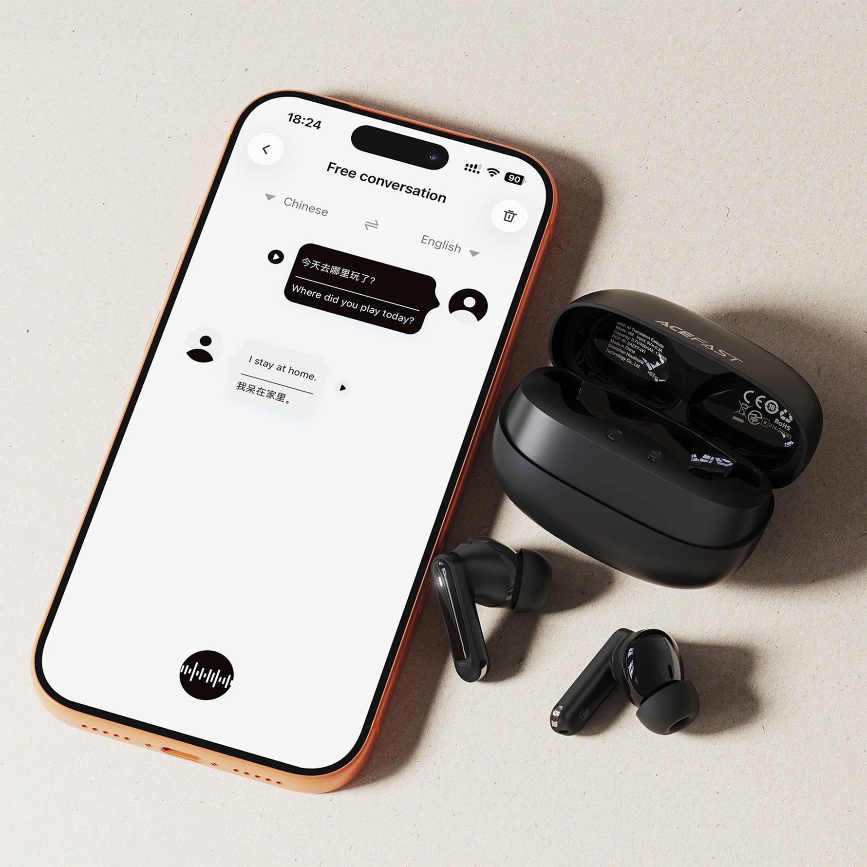 ACEFAST W8 AI Translation Earbuds with ANC Noise Cancelling