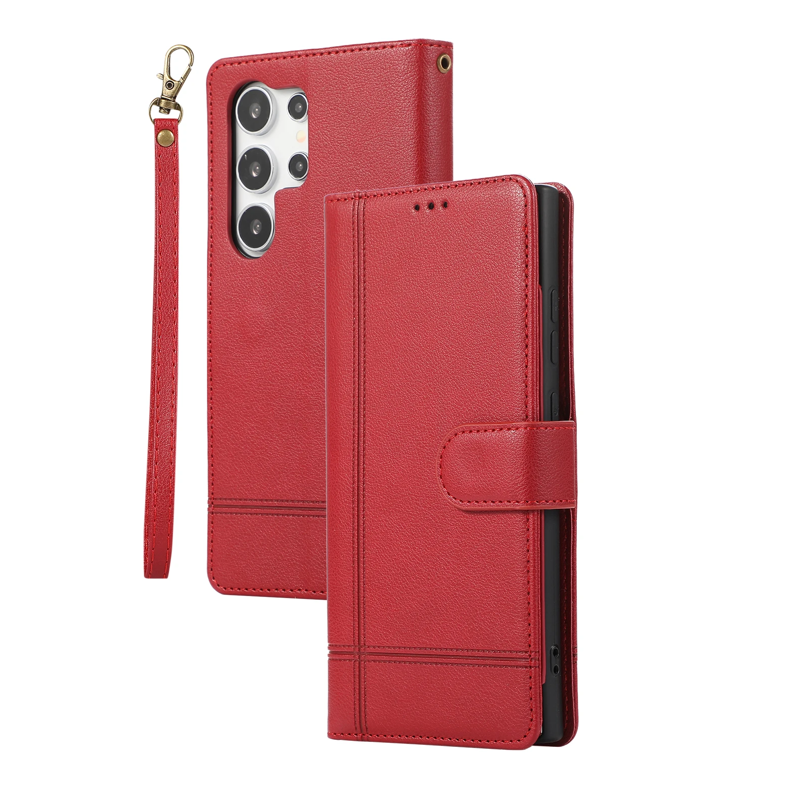 Crossbody Mirror Card Slot Wallet Leather Case for Samsung Galaxy S24 Series