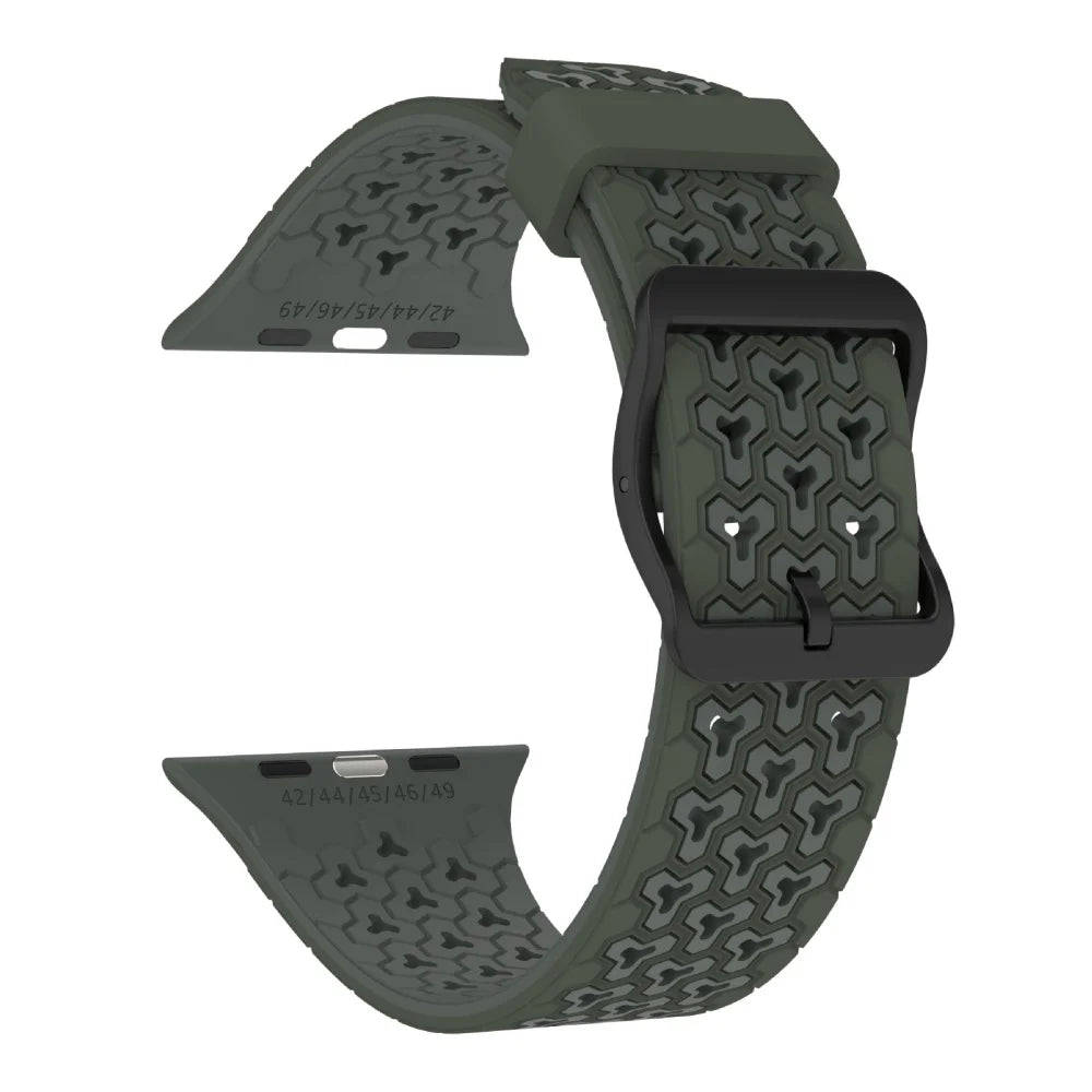 Two-Tone Silicone Band with Pin-and-Tuck Buckle for Apple Watch