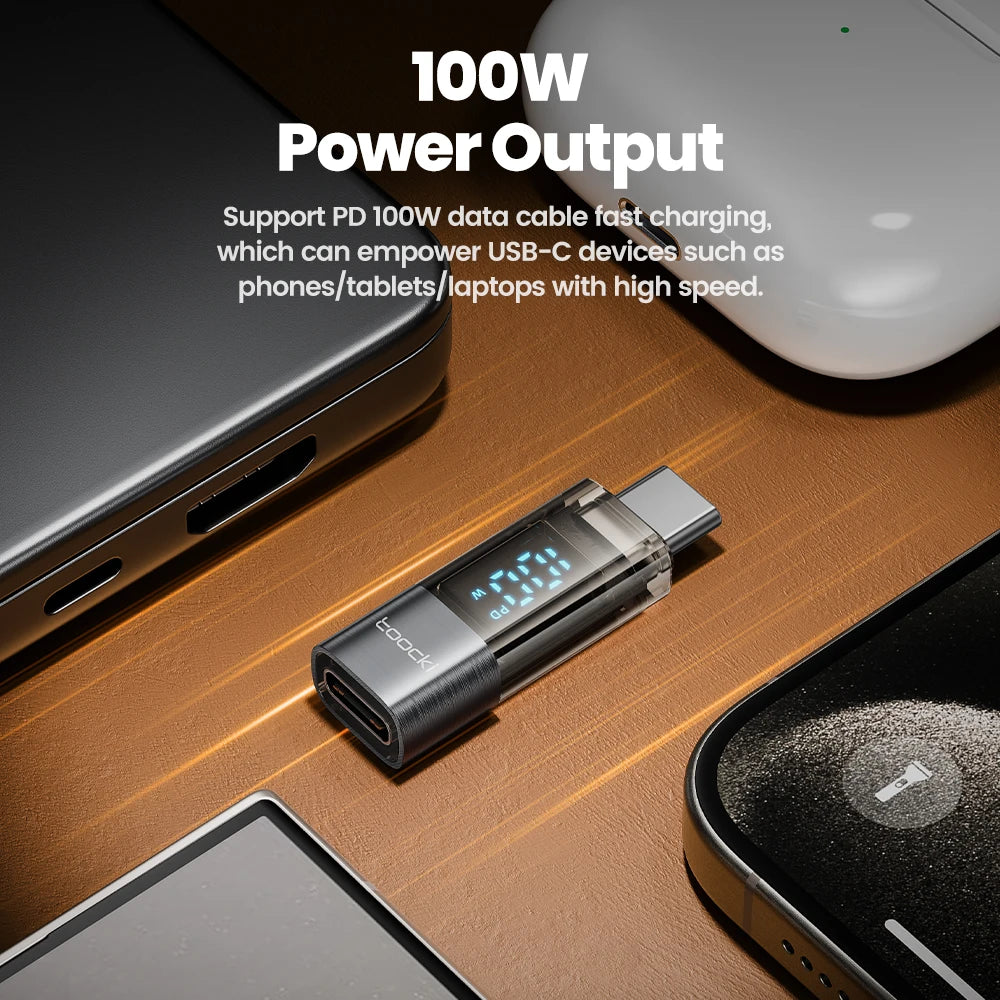 Toocki 100W USB-C to USB-C Adapter with Digital Display