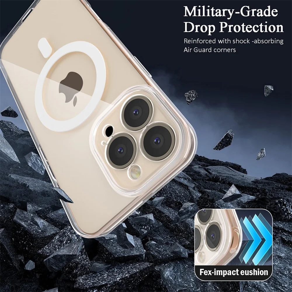 Ultra-Thin Soft Transparent Silicone MagSafe Case for iPhone 16 Series