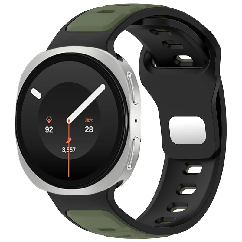 Dual-Color Perforated Sport Watch Band with Quick-Release Lugs for Samsung Galaxy Watch 9