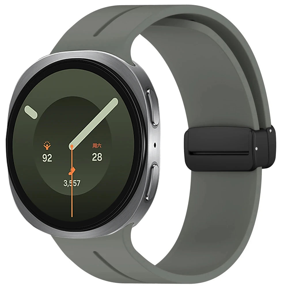 Silicone Smartwatch Band with Magnetic Snap Closure for Samsung Galaxy Watch 9