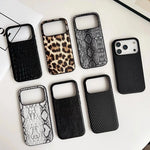 Shockproof Embossed Leather Case with Raised Camera Ring Protection for iPhone 18 Series
