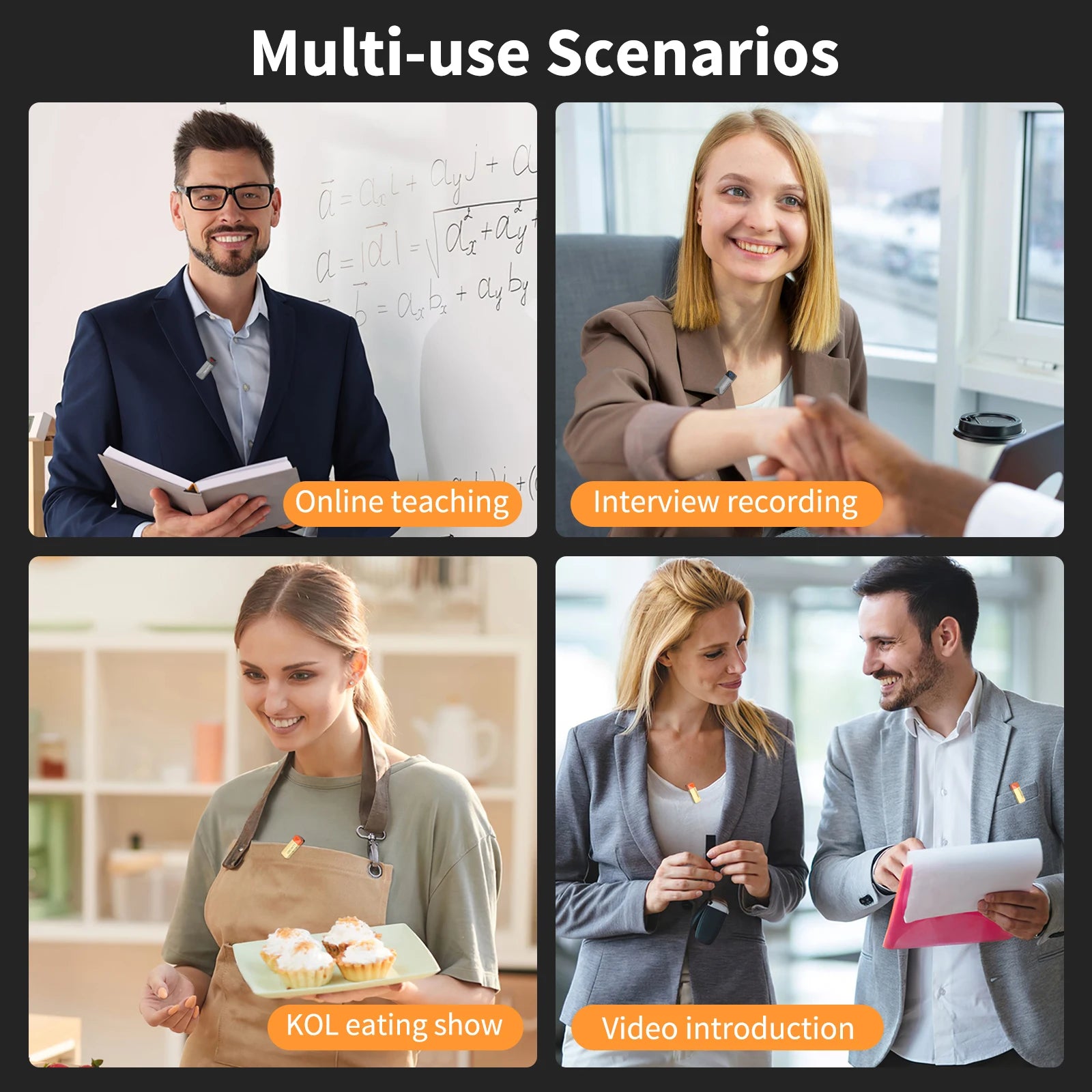 LUXCEO M8 Wireless Lavalier Microphone