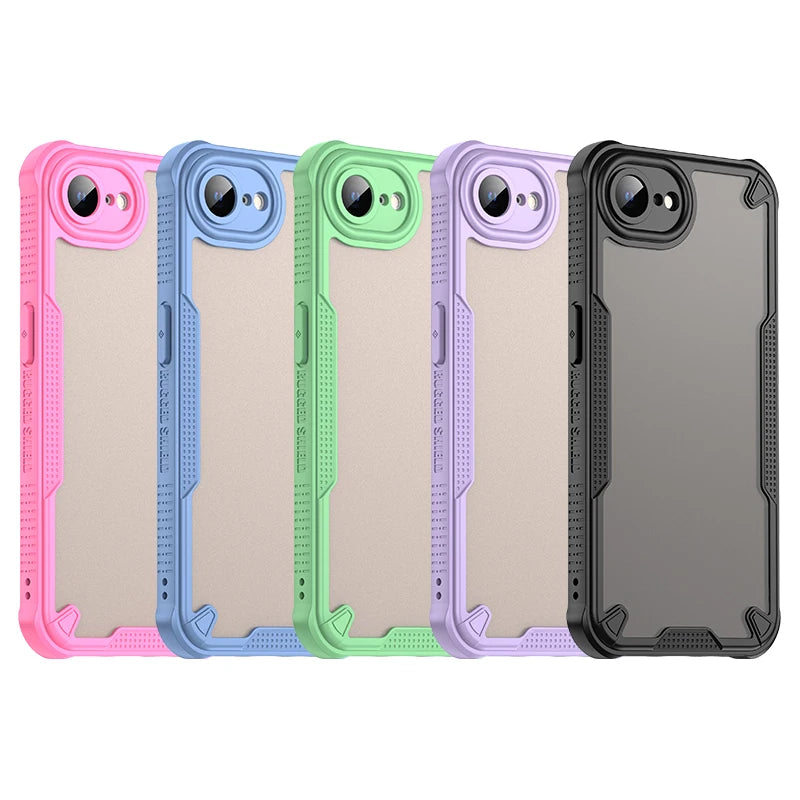 iPhone 16e Scratch-Proof Hard PC + Soft TPU Border Translucent Matte Case