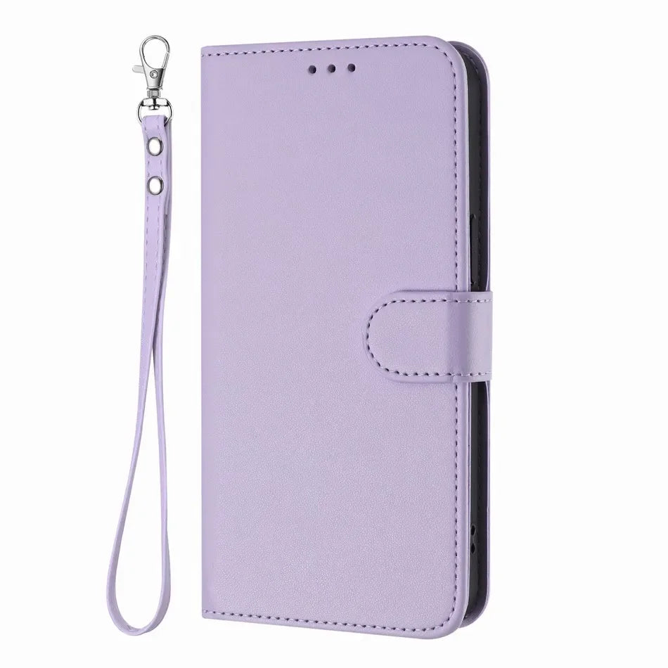 iPhone 16 Series Book-Style Leather Case with Wallet Function