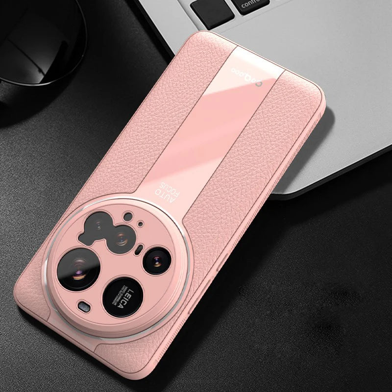 Luxury Lichi Leather & Soft TPU Ultra-Thin Matte Case for Xiaomi 15 Ultra