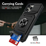 iPhone 16 Series Shockproof Magnetic Heavy Duty Case with Ring & Card Slot
