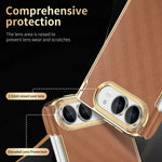 Leather Hinge Protection Case with Raised Camera Ring for iPhone Duo