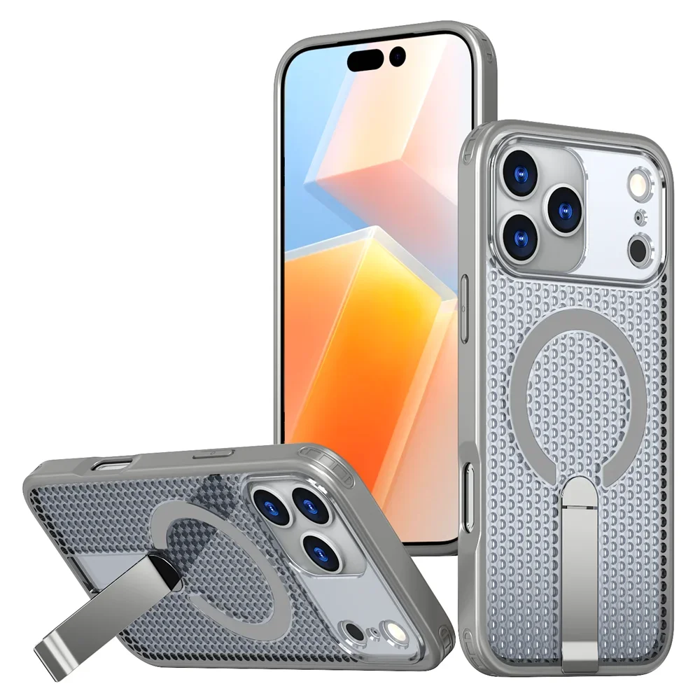 Heat Dissipation MagSafe Case with Foldable Stand for iPhone 17 Series
