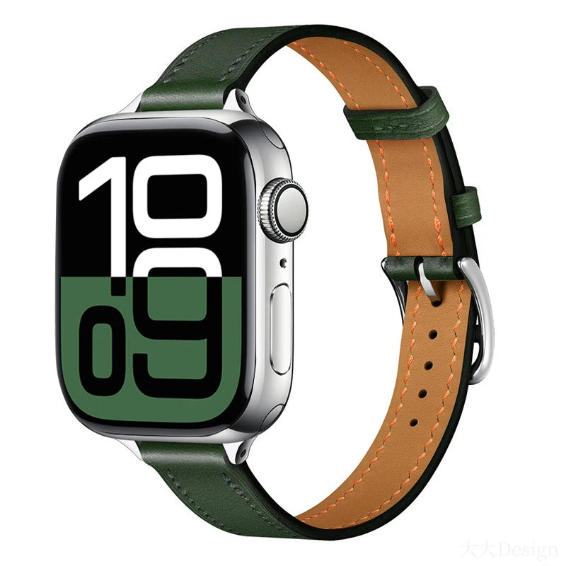 Elegant Slim Leather Strap for Apple Watch