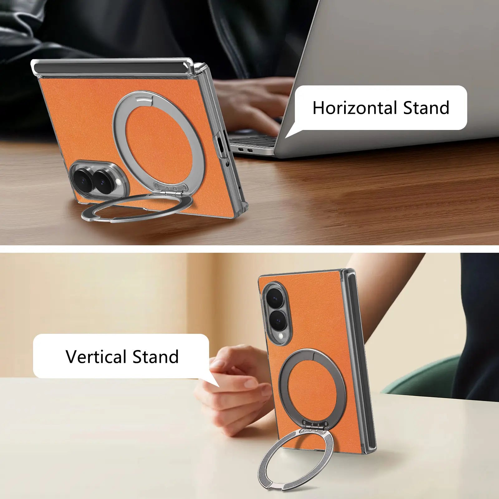 Premium Magnetic Leather Case with Central Hinge Protection for Samsung Galaxy Z Fold 8
