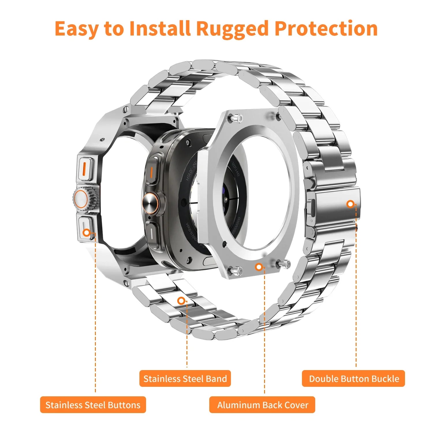 Luxury Stainless Steel Modification Kit for Samsung Galaxy Watch Ultra and Samsung Galaxy Watch Ultra (2025)