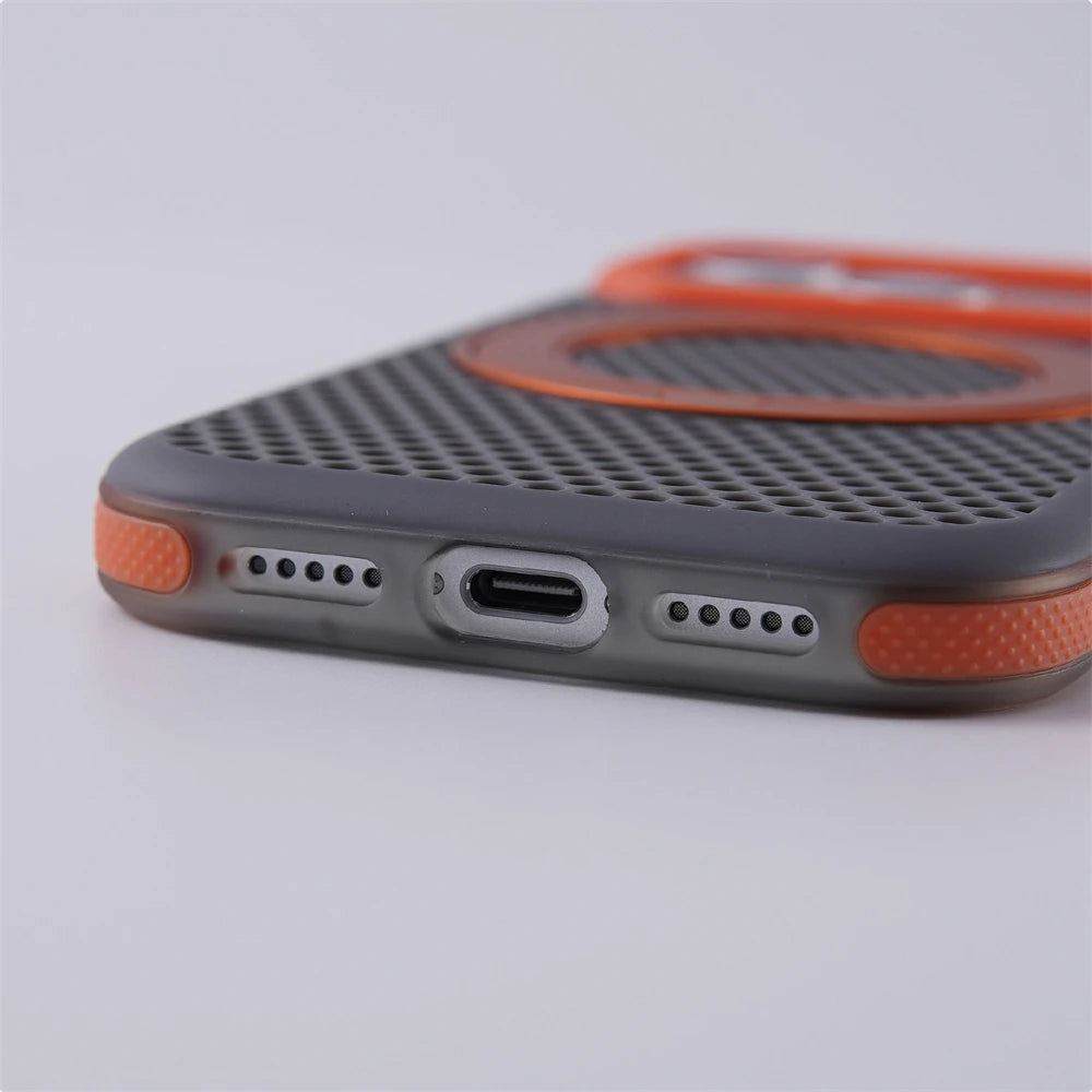 MagSafe Rotating Ring Stand Case with Mesh Back for iPhone 18 Series