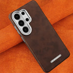 Samsung Galaxy S26 Series Luxury Magnetic Leather Case with Lens Protection