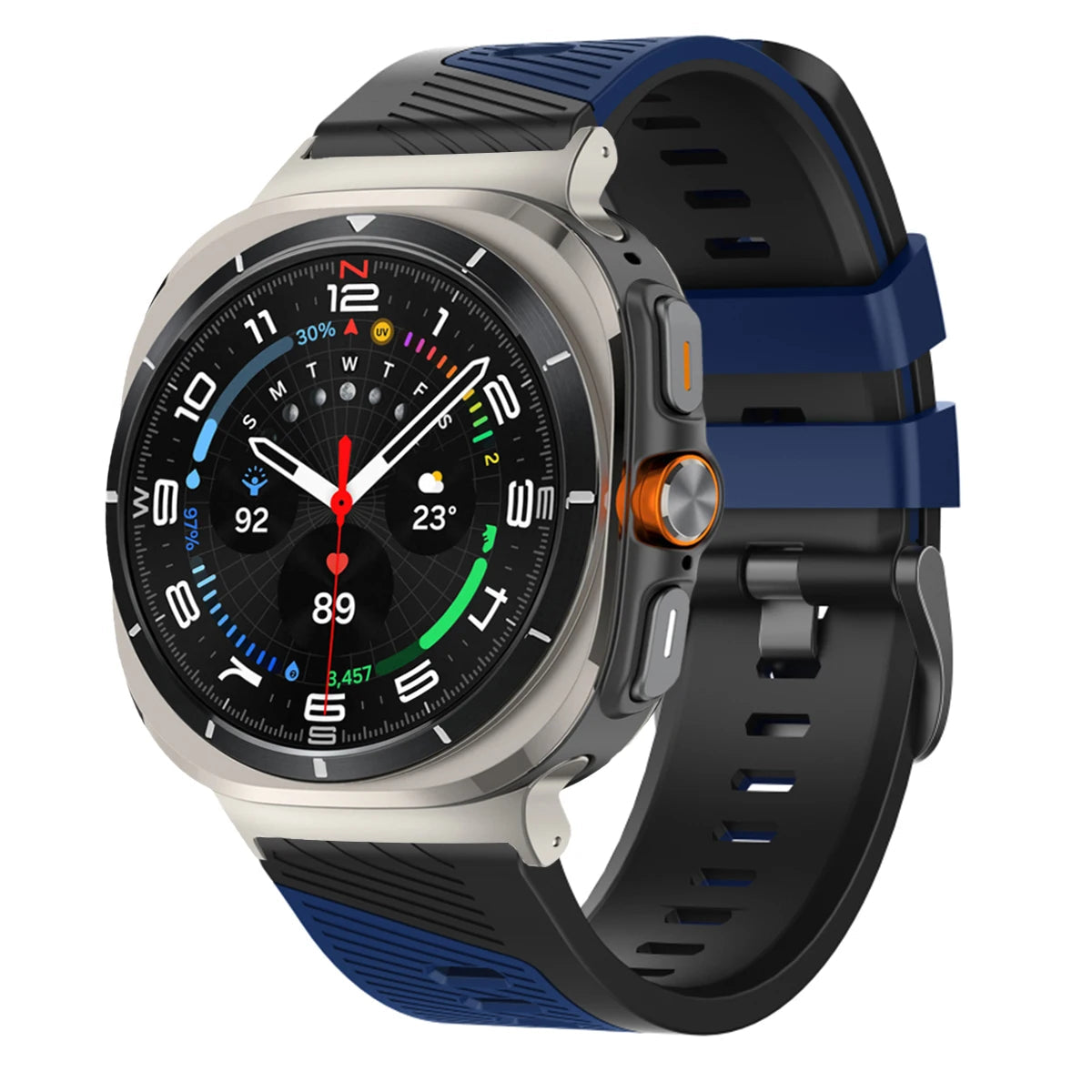 Two-Tone Silicone Sports Watch Strap with Quick-Release Connector for Samsung Galaxy Watch Ultra 2