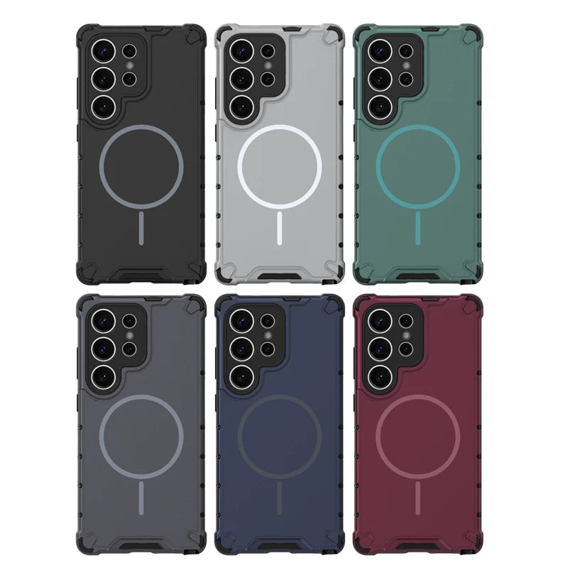 Corrugated Texture Magnetic Case for Samsung Galaxy S25 Ultra