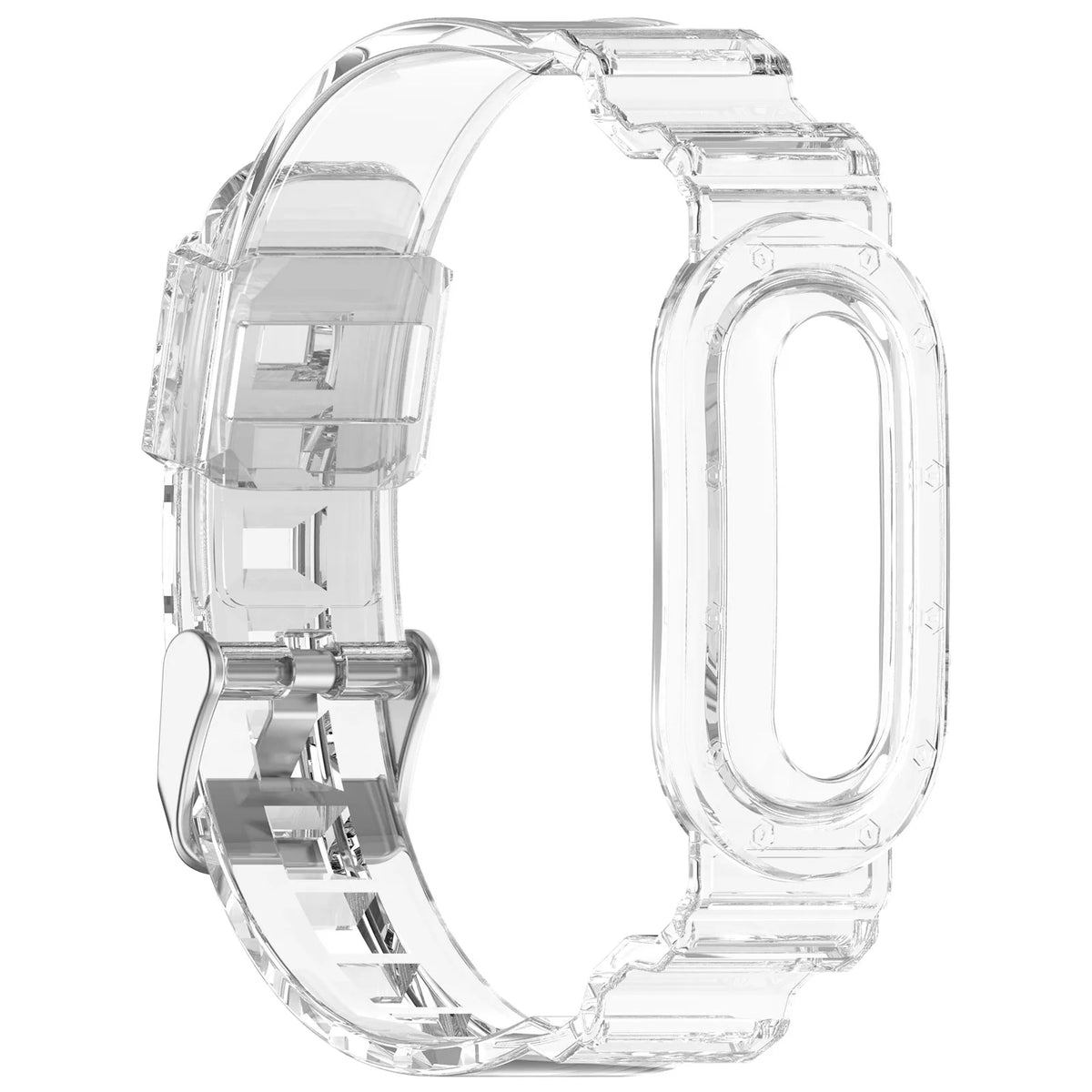 Transparent Protective Case with Adjustable Silicone Band for Google Fitbit Air