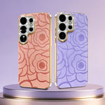 Diamond Large Window Camellia Flower Texture Phone Case For Samsung Galaxy S26 Series Shockproof Matte Cover