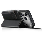 Triangle Pattern PU Leather MagSafe Case with Detachable Card Slots for iPhone 17 Series